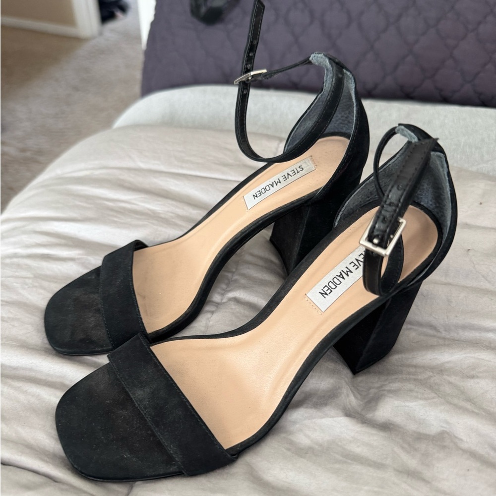 Steve Madden Black Suede Heels